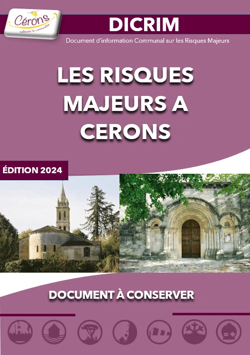 DICRIM Les risques majeurs à Cérons. Document à conserver.